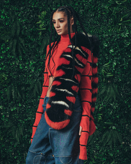 CATERPILLAR SCALLOP CROP TOP